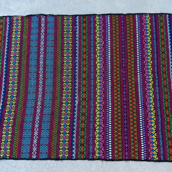 Rectangle Table Runner Tablecloth 34x110 Colorful Woven Thanksgiving Tablescape - Picture 5 of 12